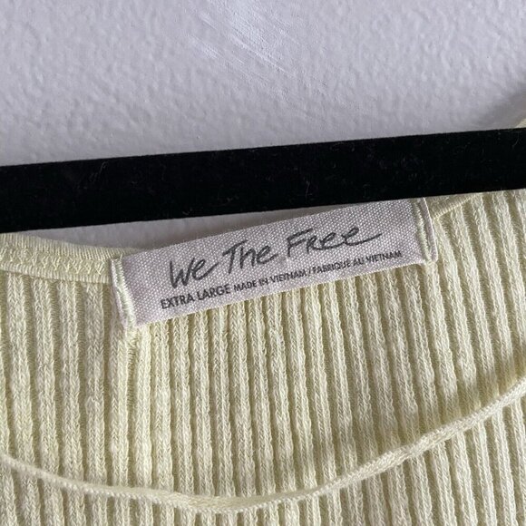 We The Free Sz XL Yellow Ribbed Knit Sweetheart Neck Corset Style Boss Babe Tank - Picture 6 of 9